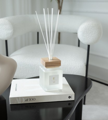 Evara Square Rose Wood White Reed Diffuser Set - 1000ml