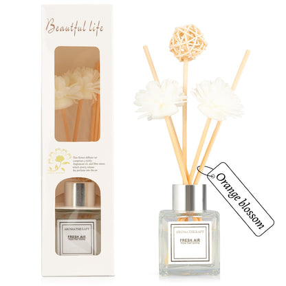 Reed Diffuser Set, 1.7 fl oz Scent Diffuser with Sticks, Jasmine Scent for Bathroom Accessories Shelf Decor, Air Fresheners for Home, Home Fragrance Products, House Office Room Decor Aesthetic Gift