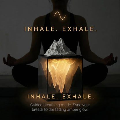 Calming Iceberg Essential Oil Stone Diffuser & Mood Lamp, Silent Flameless Aromatherapy Night Light, Minimalist Zen Decor for Stress Relief, Mindfulness & Meditation Gift (Pro - RGB Pink)