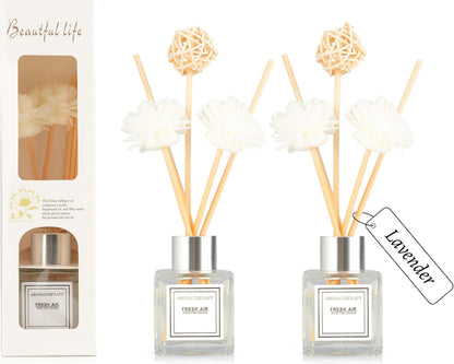 Reed Diffuser Set, 1.7 fl oz Scent Diffuser with Sticks, Jasmine Scent for Bathroom Accessories Shelf Decor, Air Fresheners for Home, Home Fragrance Products, House Office Room Decor Aesthetic Gift