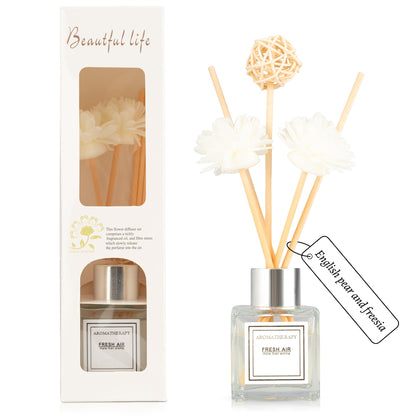 Reed Diffuser Set, 1.7 fl oz Scent Diffuser with Sticks, Jasmine Scent for Bathroom Accessories Shelf Decor, Air Fresheners for Home, Home Fragrance Products, House Office Room Decor Aesthetic Gift