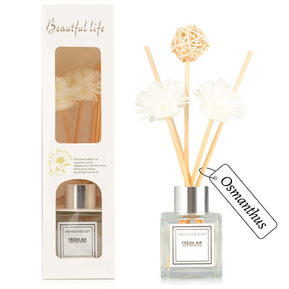 Reed Diffuser Set, 1.7 fl oz Scent Diffuser with Sticks, Jasmine Scent for Bathroom Accessories Shelf Decor, Air Fresheners for Home, Home Fragrance Products, House Office Room Decor Aesthetic Gift