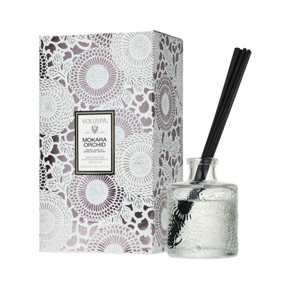 Voluspa Goji Tarocco Orange Scented Reed Diffuser, 3.4 oz, Luxury Citrus Diffuser, Oil Reed Diffusers for Home, Handcrafted in the USA